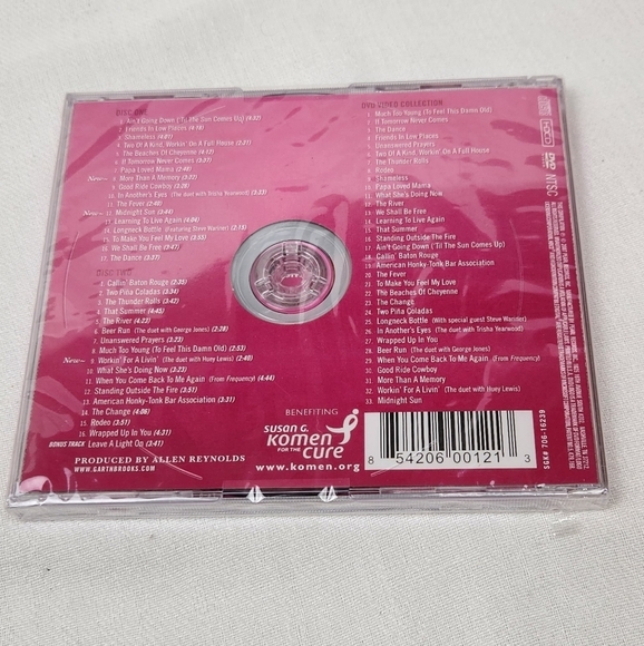 Garth Brooks The Ultimate Hits Pink Edition Cancer RARE CD DVD NEW - Picture 2 of 3